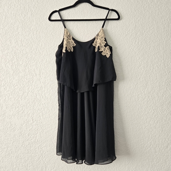 Oscar De La Renta Small Black Sheer Teddy Lingerie Mini Dress with Embroidery - Picture 1 of 7